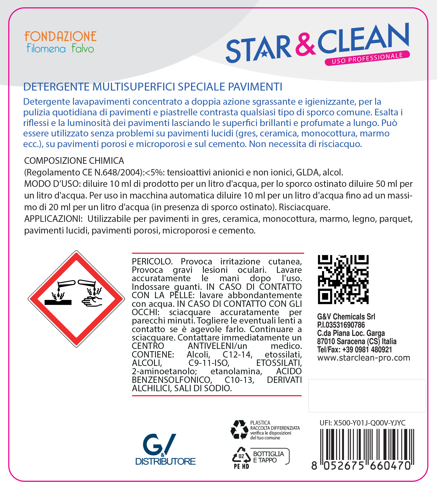 Detersivi concentrati - star clean 508 - detergente multisuperfici speciale pavimenti